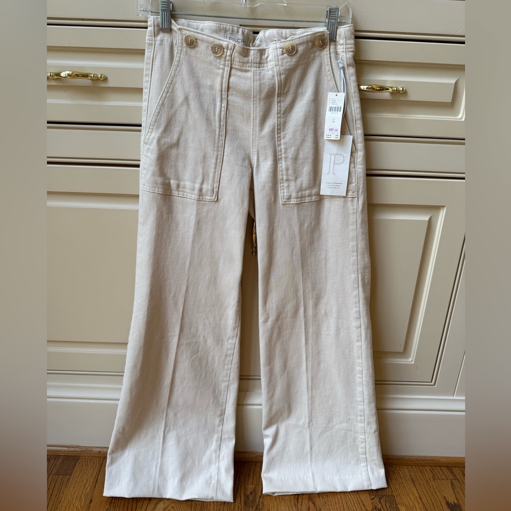 NWT Anthropologie Pilcro Beige Wide-Leg Pants